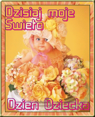 Dzisiaj moje święto Dzień Dziecka dziecko w kwiatach